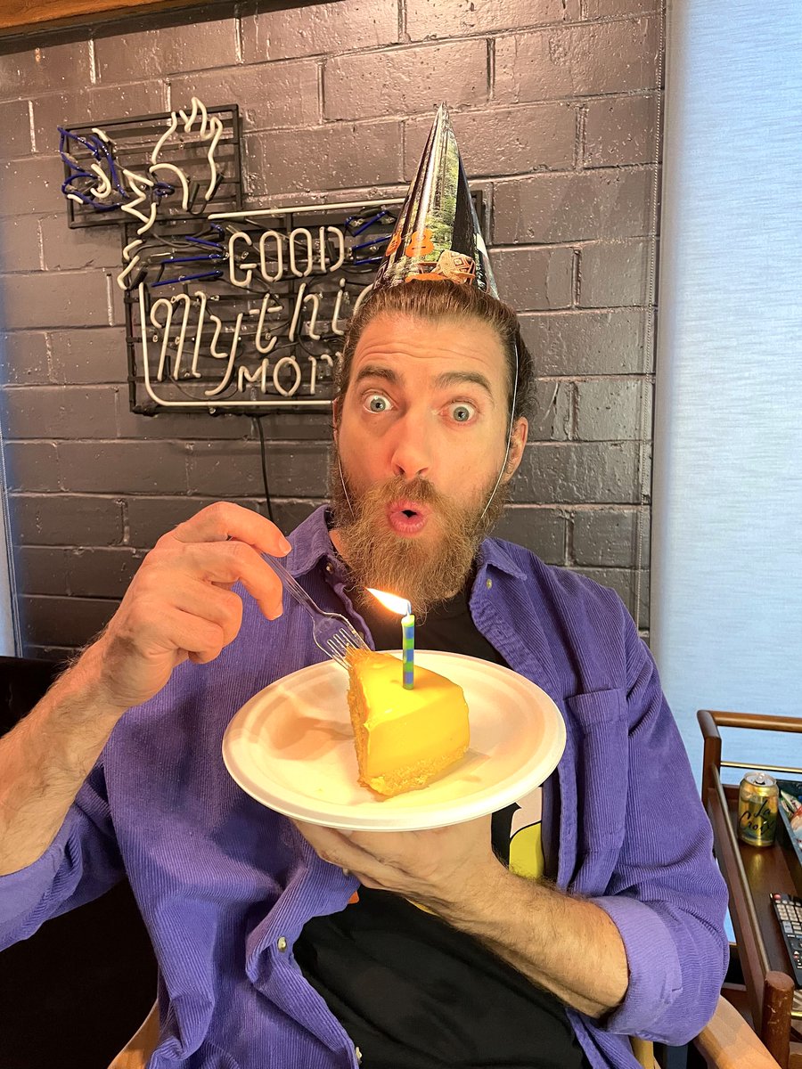 Mythical's tweet photo. happy birthday, bean boy! @rhettmc 🥳🎂 https://t.co/av3JPfRkmD