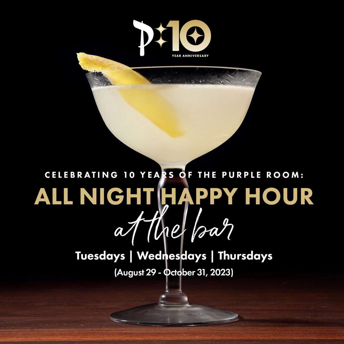 PurpleRoomPS's tweet photo. Starting August 29th, come celebrate 10 years of Michael Holmes @PurpleRoomPS with ALL NIGHT HAPPY HOUR at the bar, Tuesdays, Wednesdays & Thursdays. We're looking forward to toasting with you!!! xx PR
#10years #anniversary #purpleroom #palmsprings #happpyhour #allnight https://t.co/ZdoEJq1jKr