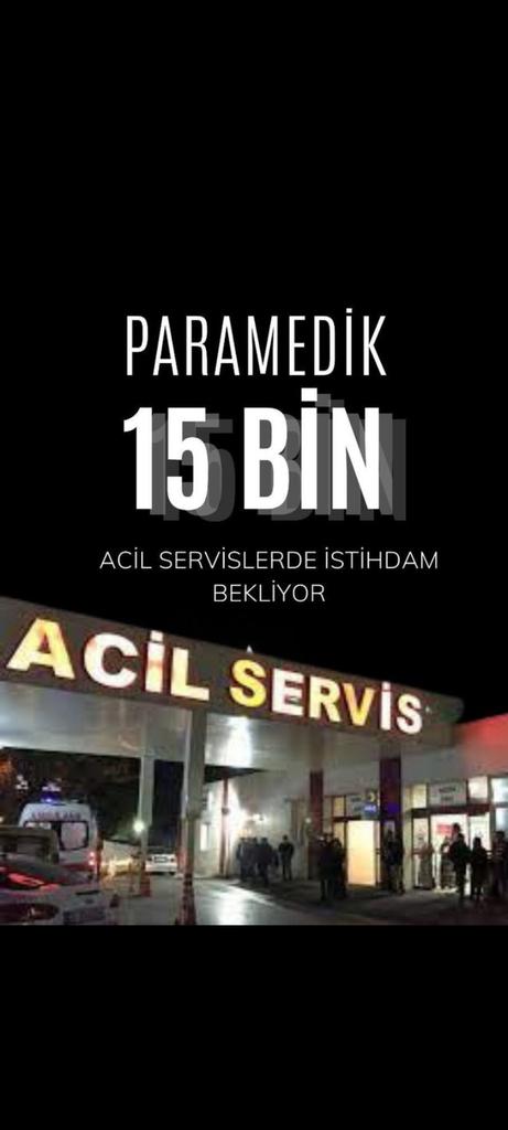 Paramedikler 15 bin atama istiyor 

#paramediklereistihdam