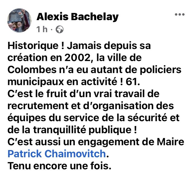 MarieLisevallee's tweet photo. Toujours dans la manipulation @AlexisBachelay 
Sous la mandature de @Nicole_Goueta #Colombes nous avions 66 policiers municipaux voir document officiel de 2017 ci joint et de plus nous ne déclarions pas des #ASVP ou des médiateurs en policier afin de faire monter les chiffres 😉 https://t.co/AA7NL12SJx