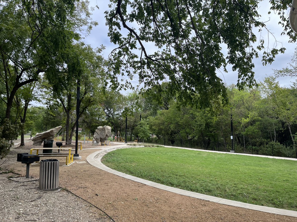 NDCC's tweet photo. Stop #2 on the Bridging the Divide DEI Bus Tour is South Oak Cliff Renaissance Park for a preview of the future Five Mile Creek Trail with @tpl_org State Director @robertbkent. #DEI https://t.co/X9rC5UQoma