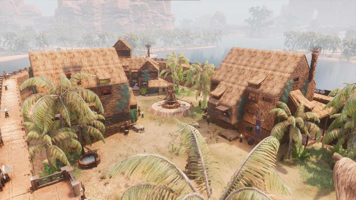 Kiitarie's tweet image. A thread, apparently LUL:
I didn&apos;t have a current base as I&apos;m not currently playing through Conan Exiles (Soon!). So I hit up creative mode and went in on a small build for the Exiled Architect Challenge.
#AgeofWar #FuncomCreators