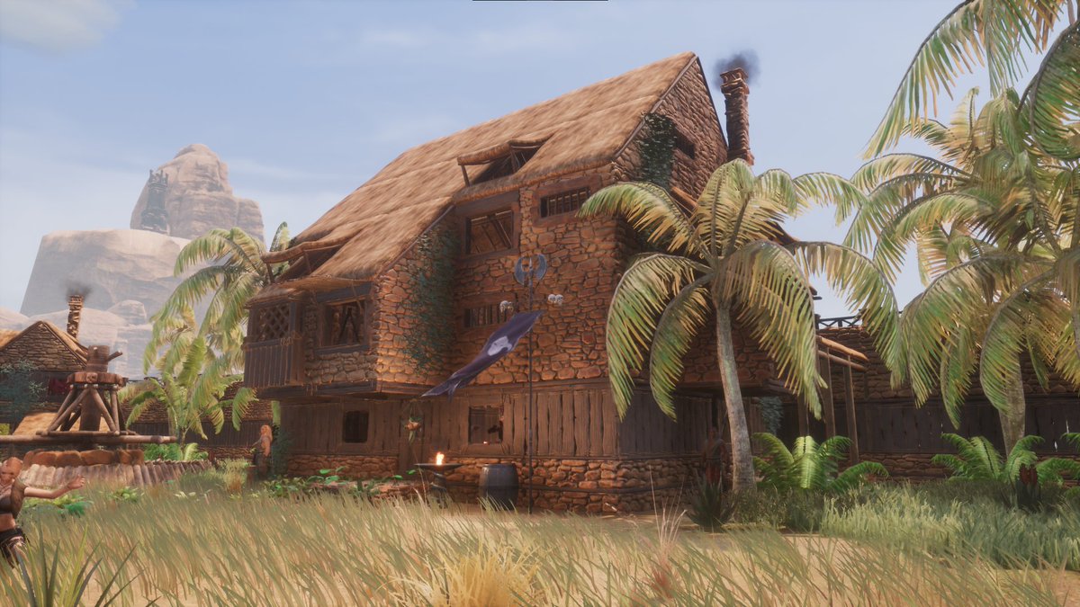 Kiitarie's tweet image. A thread, apparently LUL:
I didn&apos;t have a current base as I&apos;m not currently playing through Conan Exiles (Soon!). So I hit up creative mode and went in on a small build for the Exiled Architect Challenge.
#AgeofWar #FuncomCreators