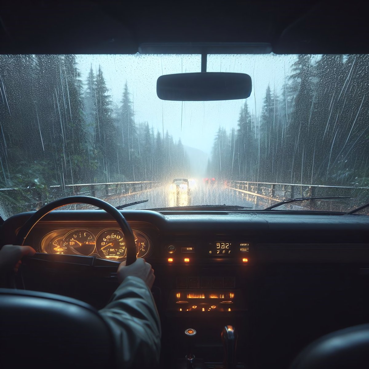 prompt_canvas's tweet photo. Seeing the world through a raindrop-covered windshield. #RainyDays #DALLE3 

#aiartdaily day 31 of #100dayproject #100dayproject2023 #artoftheday #aiart #aigeneratedart #digitalpainting #digitaldrawing #digitalillustration #aiartcommunity #aiartwork #aiartist #aiartworks #aiartdailytheme #generativeart