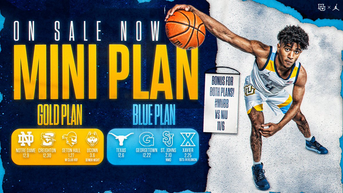 MarquetteMBB's tweet photo. 🚨 Mini plans are officially on sale 🚨

Purchase: https://t.co/LlXTWbuAr2

#MUBB | #WeAreMarquette https://t.co/I2N8YTxgoY