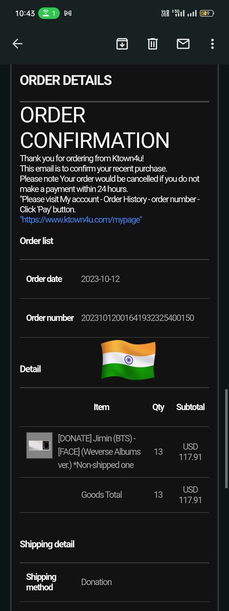 JIMIN_INDIA_'s tweet photo. Jimin Indian fans 🇮🇳 have donated to buy 51 Face albums today 💛
Thank you for everyone who contributed 🙏
Let's keep supporting Jimin by streaming hard and buying the album 🥺
#FaceForFaceChallenge https://t.co/QGVmLCnV7B