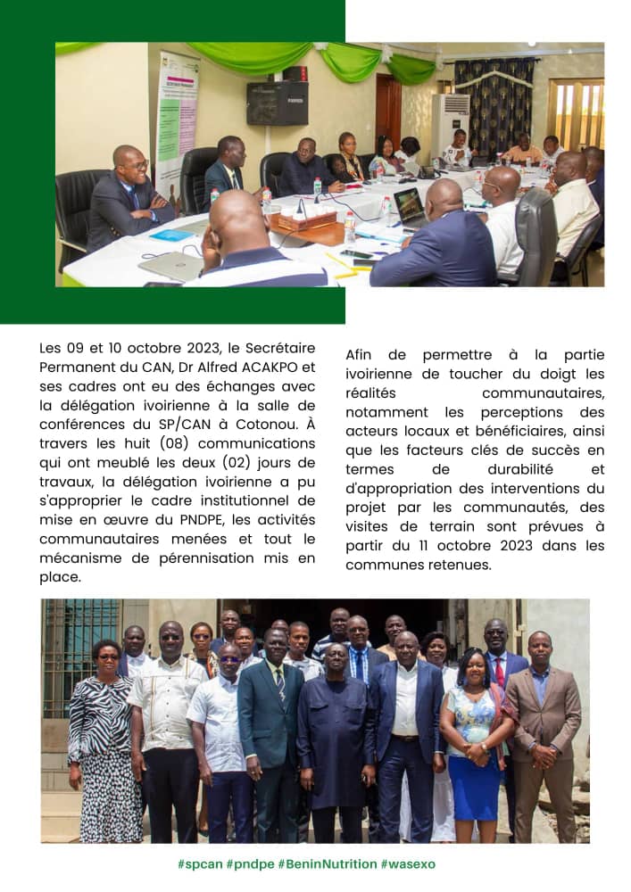 CanBenin's tweet photo. Pérennisation des interventions en Nutrition et DPE: La Côte d'Ivoire en visite d'échanges d'expériences au Bénin

lire les détails 👉https://t.co/lEzLUUhUS7

#spcan #pndpe #BeninNutrition #wasexo https://t.co/g93PfOMdMm
