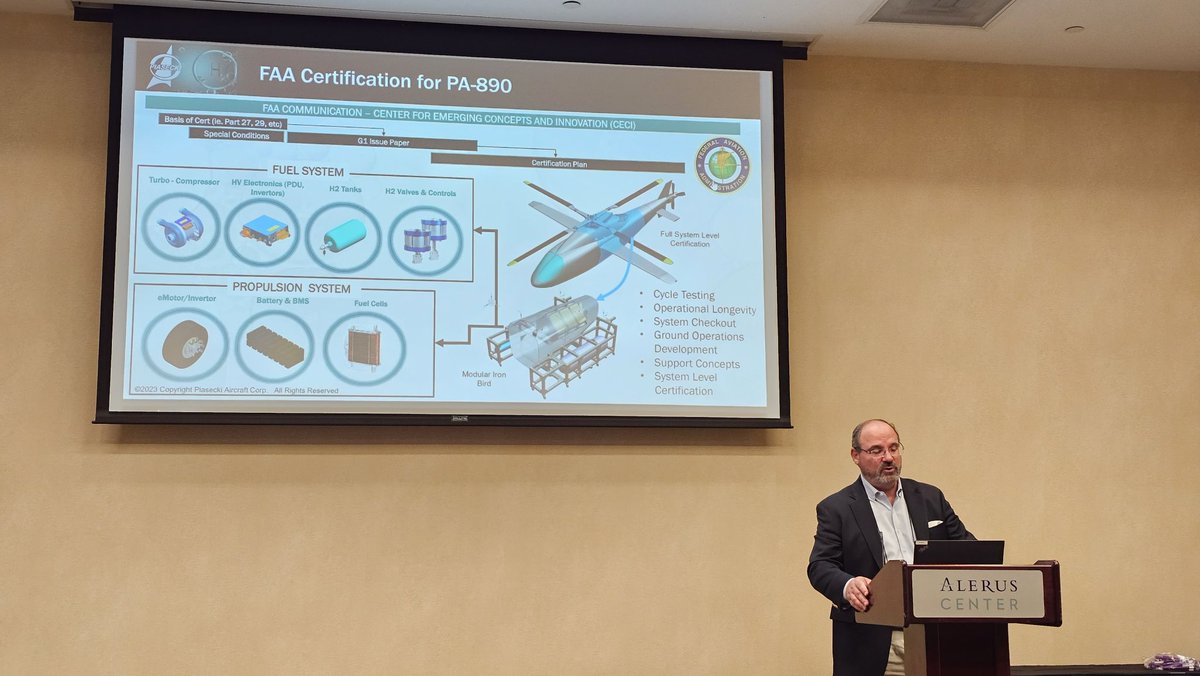 ElectricVTOL's tweet photo. VFS is pleased to support @Hy__Sky's #FlyingHy H2 aviation symposium this week in Grand Forks, ND: 
https://t.co/RodSaeL0Tq
Day 1 keynotes from @VTOLsociety, Piasecki Aircraft &amp; @ZeroAvia. Thanks to @DanielleCMcLean for putting together a great event!
#h2Flight #aam #eVTOL #eCTOL https://t.co/m4sJBi4wcS
