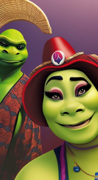 JonBest22864666's tweet image. Teenage Mutant Ninja Kabuki Flapper Shrek (Because My Last Idea Needed More Randomness)

Made with Stable 1.5 on @NIGHTCAFESTUDIO #AIART #RandomAIArt #Random #RandomIdeas

creator.nightcafe.studio/creation/115Ua…