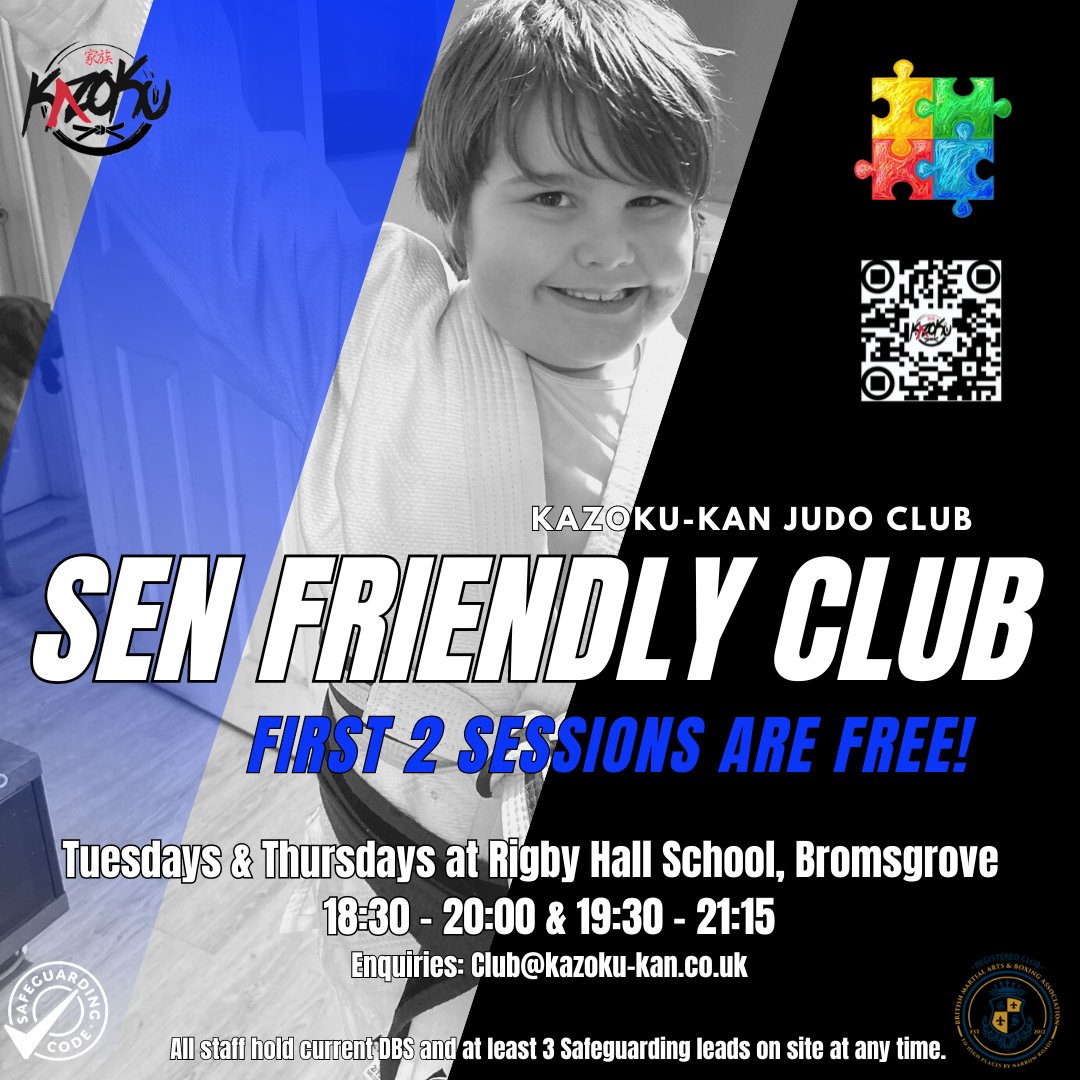 Kazoku-Kan is an all inclusive Judo Club. If you would like to find out what we can offer you or your child, please contact us and we'll be more than happy to answer your questions.

#SENJudo #adaptivejudo #judo #inclusive #inclusivesport #abilitynotdisability #specialneeds