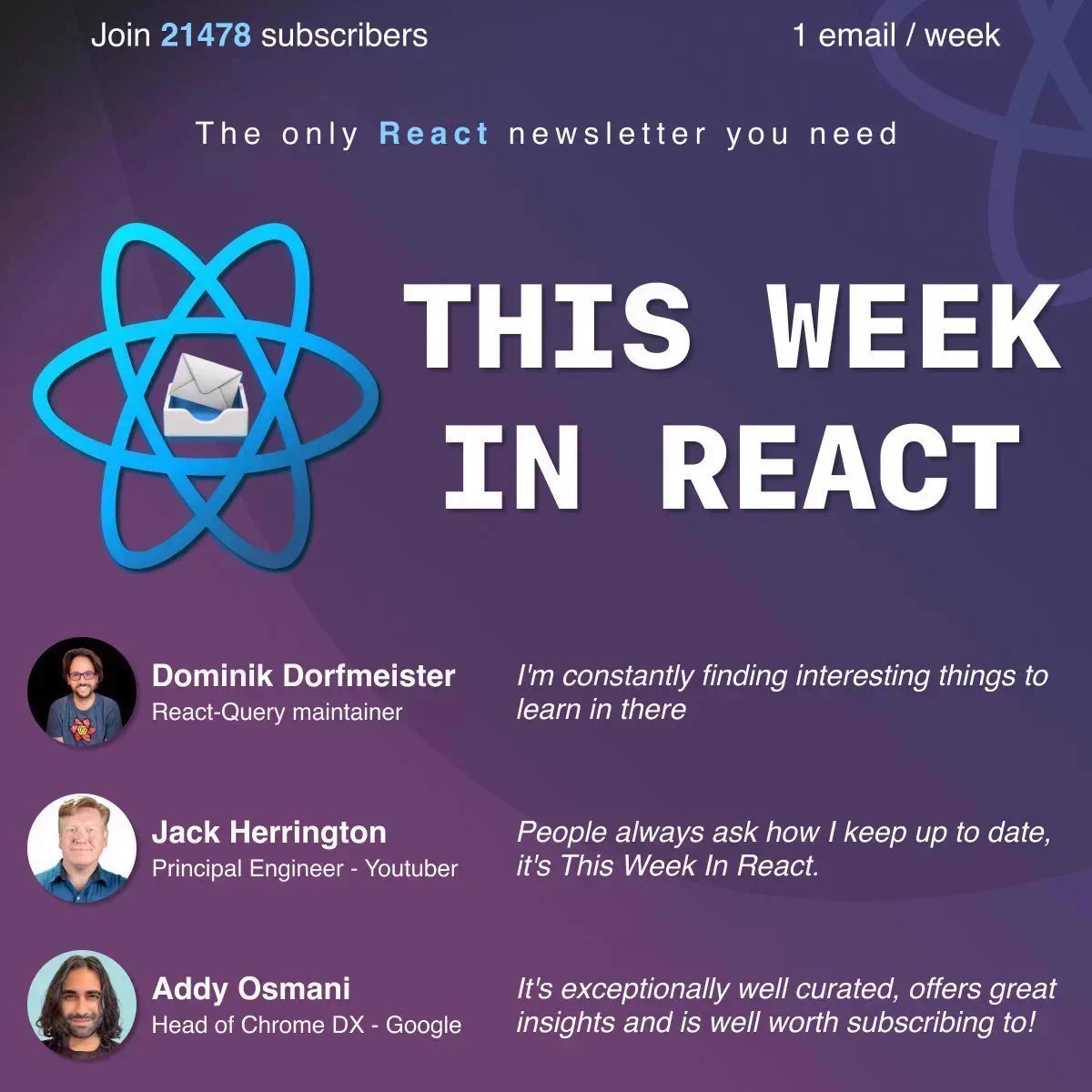 sebastienlorber's tweet photo. This Week In React 162

⚛️ 
- Lit React
- Remix
- Next.js
- UI composition
- next-safe-action
- Fresh
- Starlight
- React-Query
- ServerComponents
- Composition

📱
- Optimizing Text &amp; View
- 0.73 RC
- canvaskit-js
- vxrn
- Flashlight
- Spatial nav

... more by ✉️

👇 https://t.co/VuCfZEYN9B
