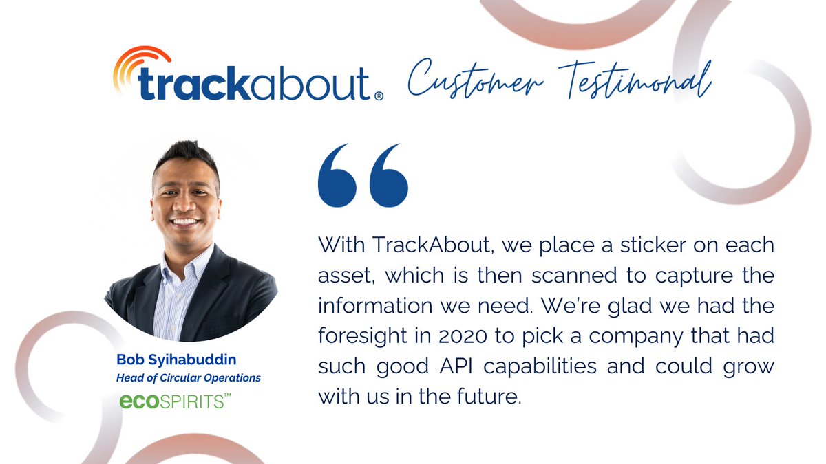 Trackabout's tweet image. Our team recently chatted with Head of Circular Operations, Bob Syihabuddin at ecoSPIRITS to learn how our software has helped his company revolutionize the drinks market. Check out ecoSPIRITS' case study here: hubs.ly/Q024S2YZ0 #trackwithtransparency