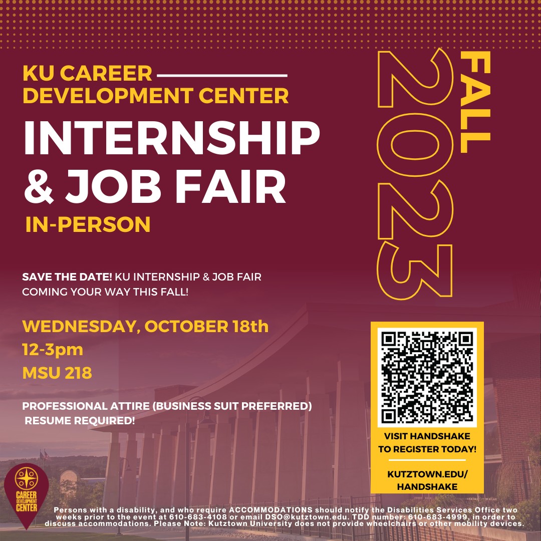 Join us on Wednesday, October 18th from 12-3pm in MSU 218 to connect with employers looking to hire YOU! Be dressed to impress &amp; bring copies of your resume to hand out. PLUS, enjoy our free headshot booth while you're there📸💼