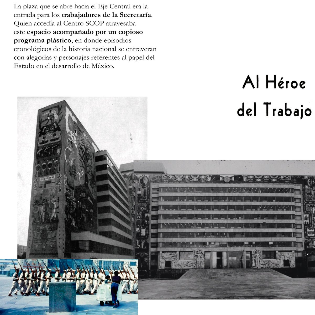 defensaSCOP's tweet photo. "¿Gusta conocer la SCOP? ¡PASE USTED!"

Módulo 5 - "Al Héroe del Trabajo"  

Para entender mejor al Centro SCOP y sus patrimonios es imprescindible verlo como lo que es: un magno esfuerzo por conjuntar Artes Plásticas y Arquitectura.

#DefensaSCOP #Patrimonio #Integración https://t.co/6vvyyNr1hK