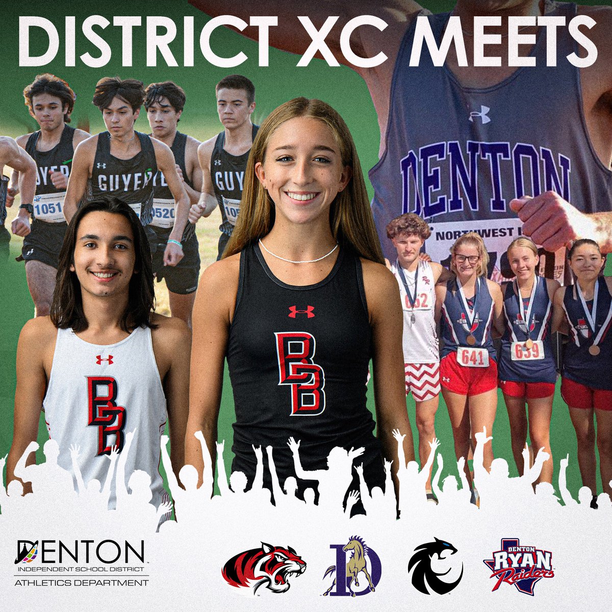 District XC Meets Thursday/Friday!!!! Come out and support the teams from Denton ISD as they look to compete for the district championship!!! #BuildingChampions4Life

Details: tinyurl.com/yny4ysed