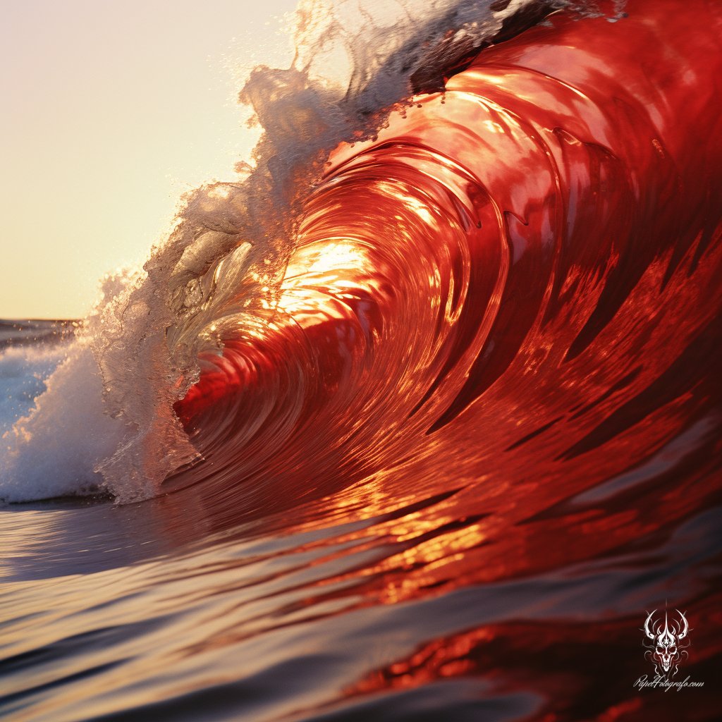 'Dive into the waves of change with open arms! 🌊 Life's twists and turns make you stronger. Ride the crimson tide of opportunity, and let your light shine through. 🌟 #FearlessGrowth #WaveOfChange #RideTheTide'