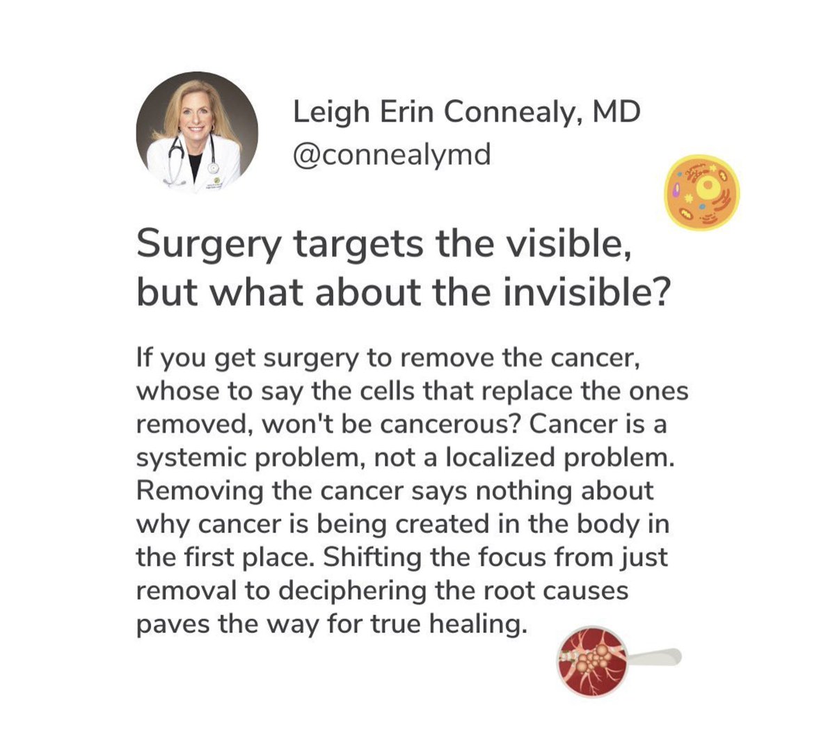 Digging Deeper into Cancer: Surgery targets the visible, but what about the invisible? Cancer's systemic nature points to a puzzle beyond the surface. Shifting our focus from just removal to understanding the origin is the key to solving this intricate riddle. 🧩🌱#CancerMystery