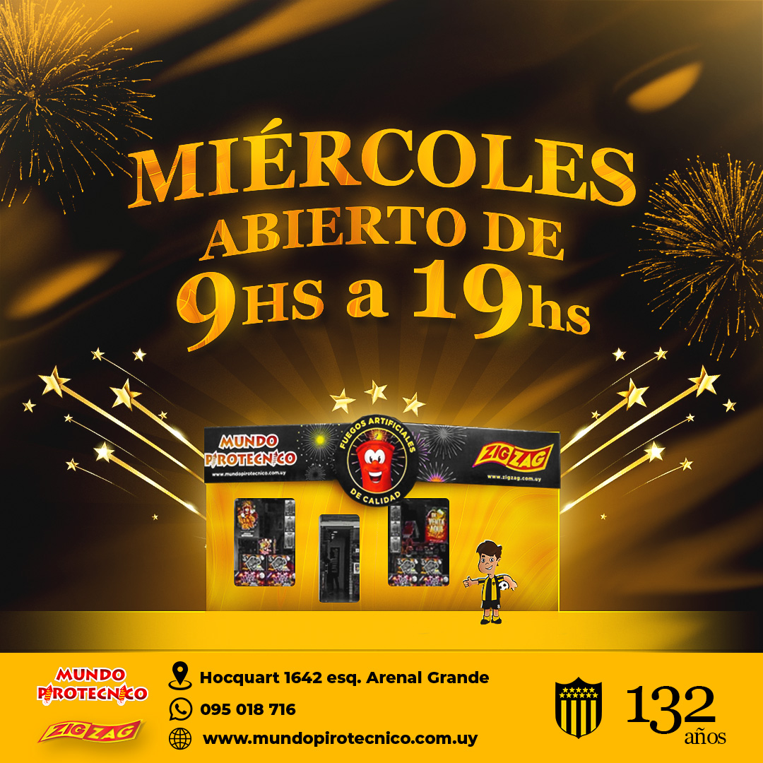 MotixD's tweet photo. Flyers MUNDO PIROTÉCNICO
Peñarol 132 años

#peñarol #flyer https://t.co/CCEBtpFd29