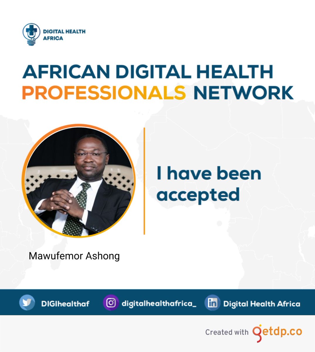 I have been accepted into the African Digital Health Professionals Network @DIGIhealthAf

#digitalHealth #digitalHealthAfrica #publicHealth #healthInformatics