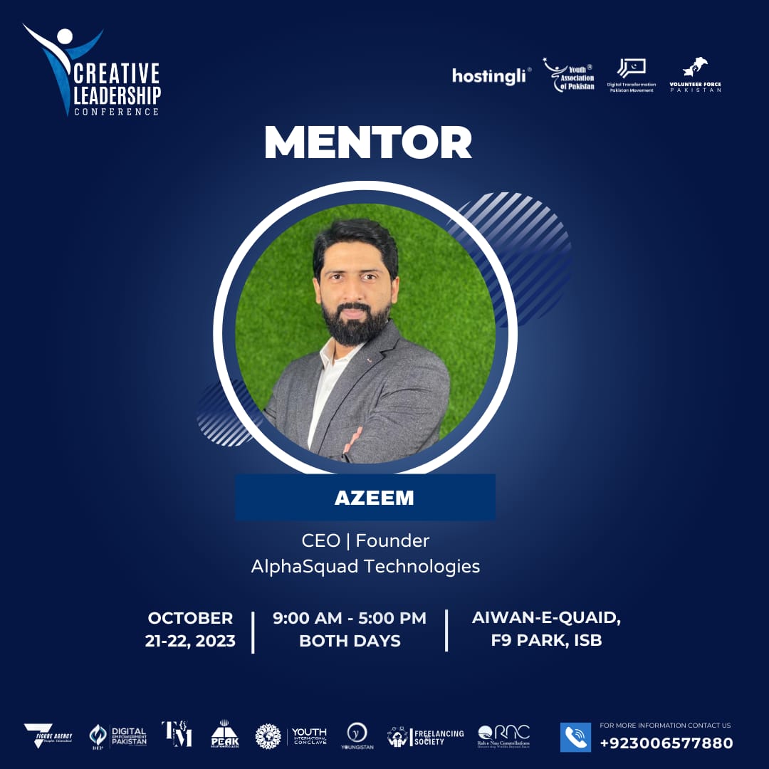 CLCglobally's tweet photo. Meet 𝐌𝐫 𝐀𝐳𝐞𝐞𝐦, featured as a 𝐌𝐞𝐧𝐭𝐨𝐫 at CLC, a dynamic individual who wears the dual hats of CEO and Founder at AlphaSquad Technologies, a company at the forefront of innovation and technology.✨💫 https://t.co/mwBDKovlB4