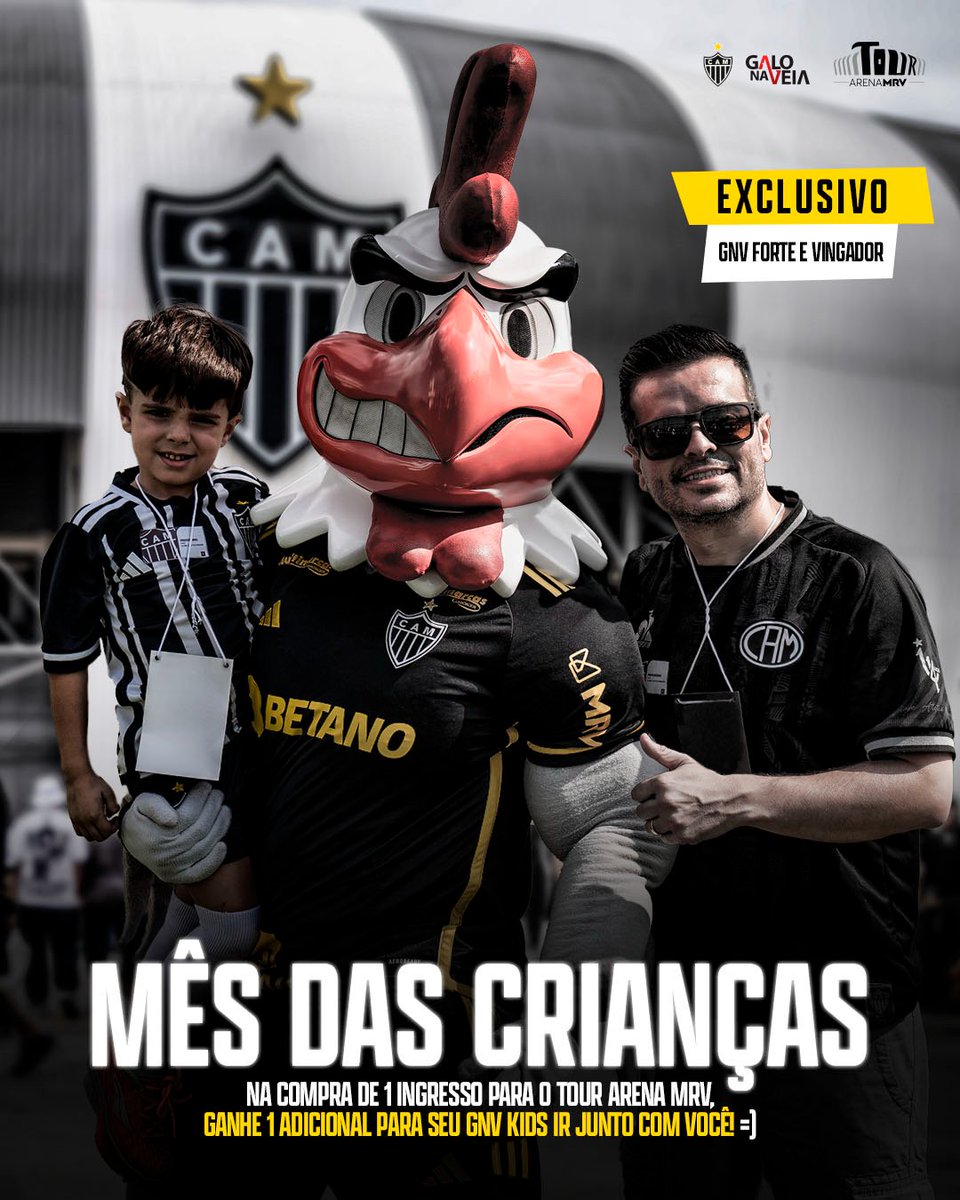 GaloNaVeia's tweet photo. O DIA DAS CRIANÇAS TÁ CHEGANDO! 🤩

E tem benefício no Tour da nossa @ArenaMRV! 🙌

+ https://t.co/0bONyuVXOi