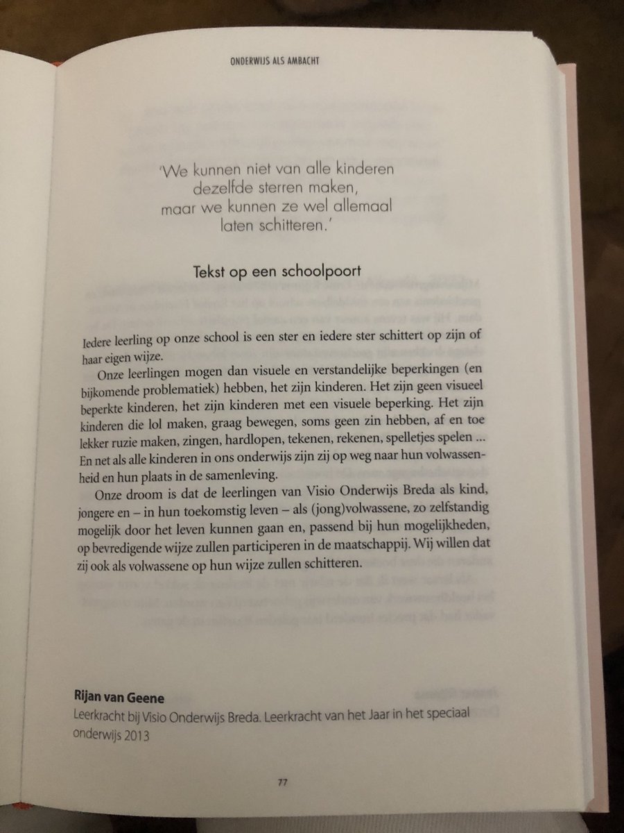 Vandaag het boek: “Onderwijs als ambacht" ontvangen met 201 ervaringen van vakmensen. Ik heb daaraan mogen bijdrage en iets mogen vertellen over het mooie werk aan onze speciale leerlingen bij <a href="/KonVisio/">Koninklijke Visio</a> Met dank aan @JasperRijpma en <a href="/1234HenkSissing/">Henk Sissing</a> voor dit mooie boek!