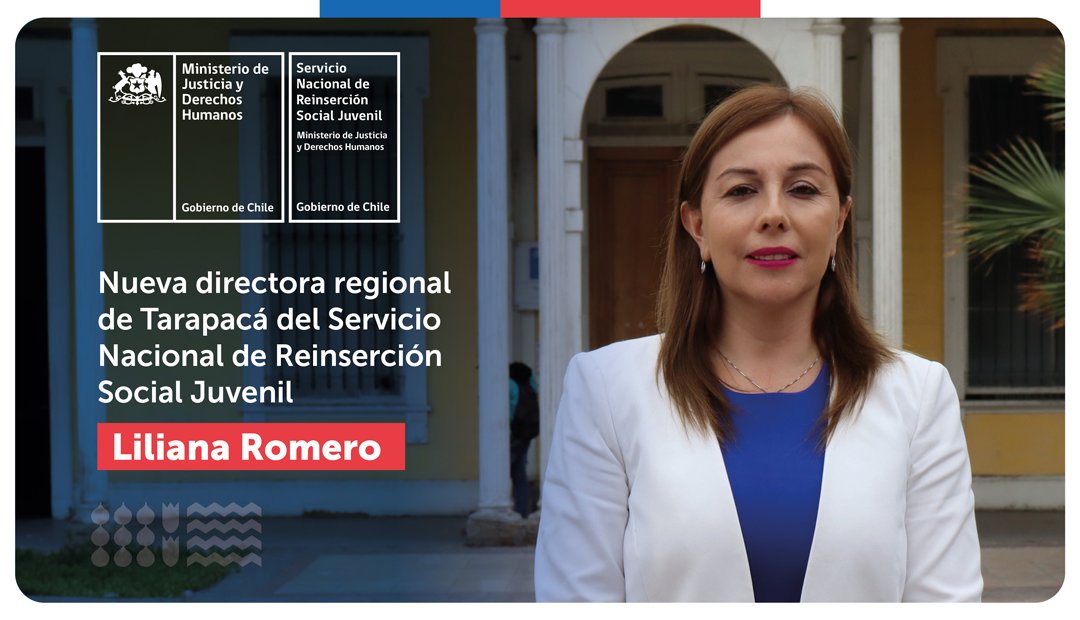 📢Presentamos a Liliana Romero, directora regional de Tarapacá del nuevo Servicio Nacional de Reinserción Social Juvenil.

✅Asistente social de la Universidad de Concepción, tiene extensa experiencia trabajando con jóvenes que han infringido la ley.

Más: minjusticia.gob.cl/inicia-sus-fun…