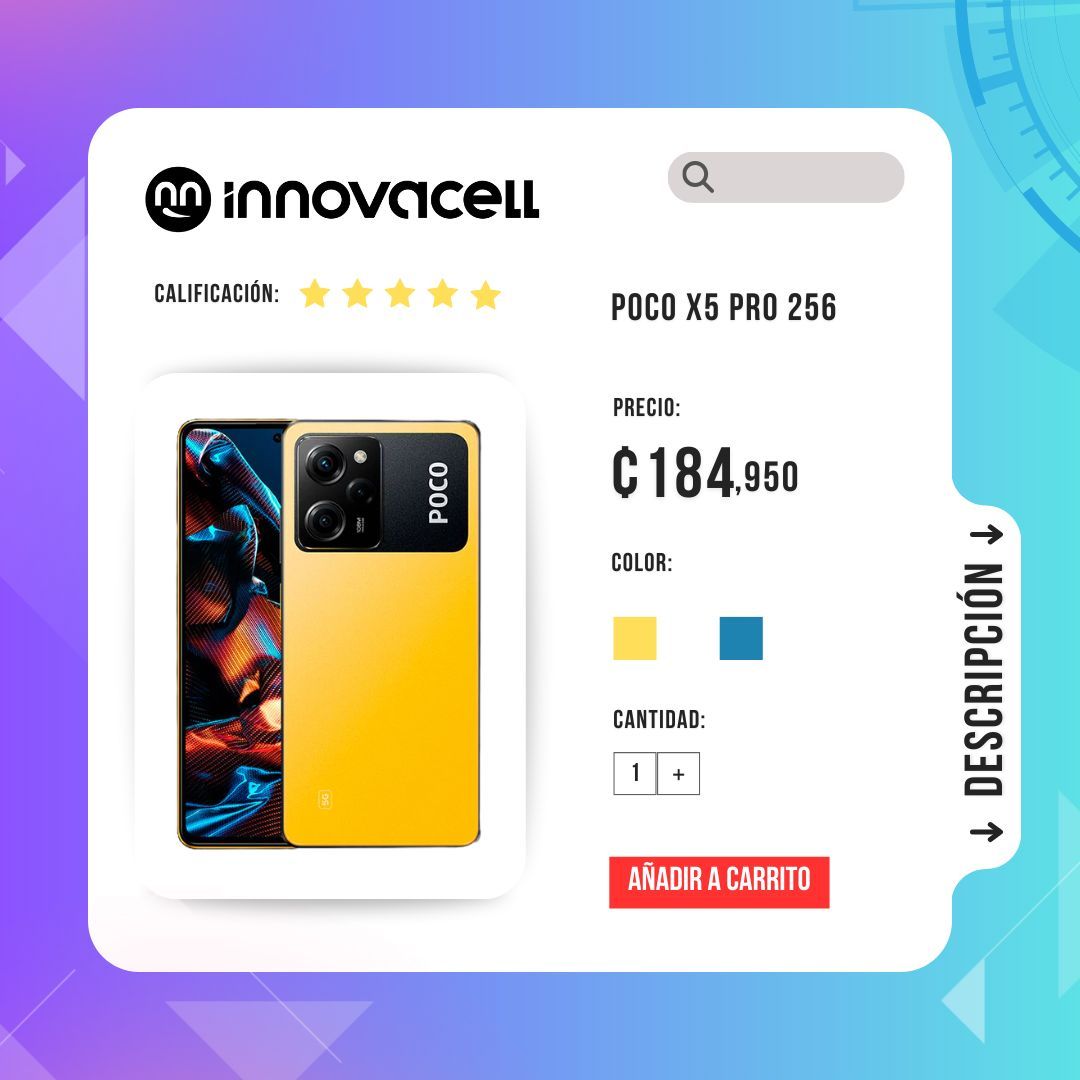 innovacell's tweet photo. Xiaomi Poco X5 Pro 256Gb 🚀

🏆¡Tú tienda en línea desde 2002!

💸 ¡Tasa 0 6 meses con Credomatic!
🌟 ¡Hasta 12 meses 0% con Credix!
🔥 ¡Hasta 36 meses con Emma Pay!

¡No esperes más, consigue el tuyo hoy! 🌟
🌐 https://t.co/sA1ZZIwFky
📲 https://t.co/U7aRIaE784 https://t.co/WrYqYjhZQv