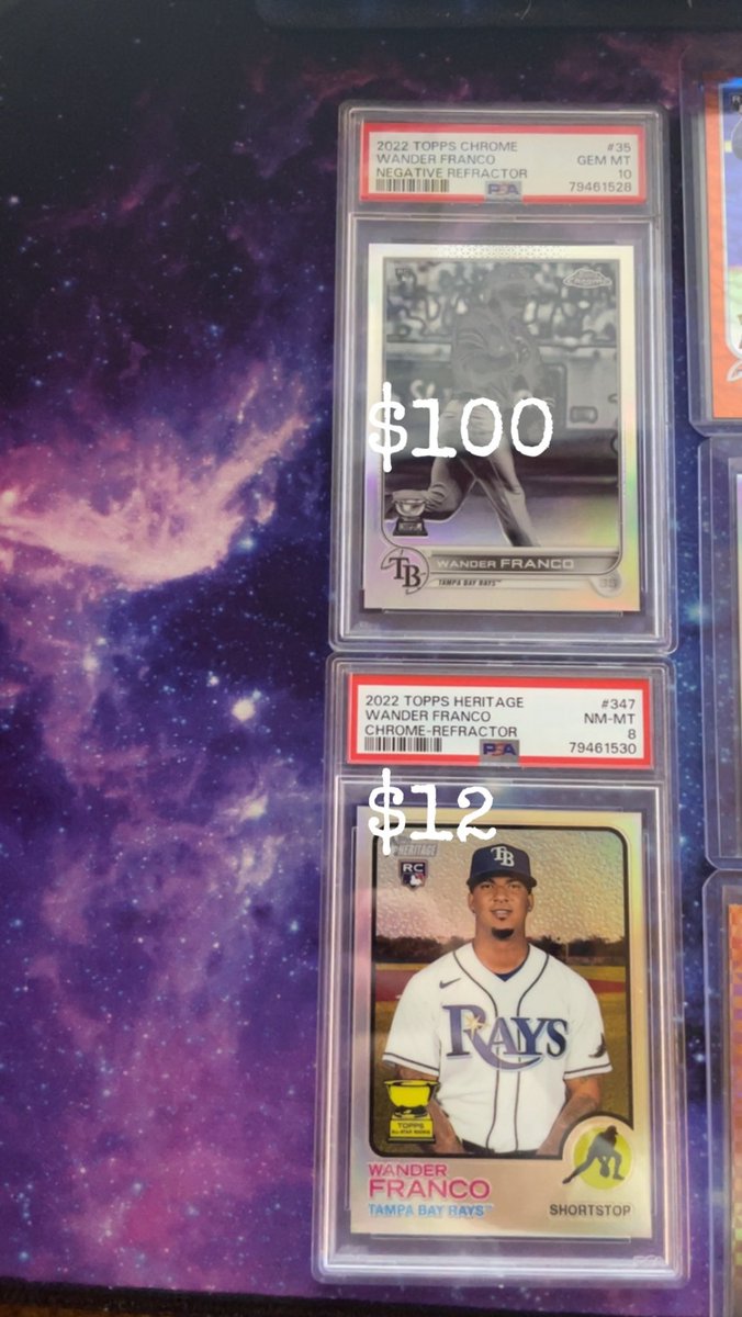DNiedringhaus's tweet photo. Wander Franco Rookie/Prospect Lot
$135 shipped

Pricing for singles in pics. Thank you!
@sports_sell @HobbyConnector @Hobby_Connect https://t.co/ldXsUCuMNP