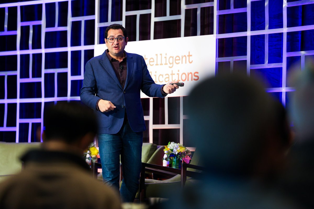 MadronaVentures's tweet image. Loved having Ali Farhadi from @allen_ai give our morning Keynote! Two big takeaways from his talk. 1) We’re moving the notion of what a #foundationmodel is — it&apos;s a fluid structure that’s really a whole family of models. #IASummit #IA40 #GenAI #LLMs
(1/2)