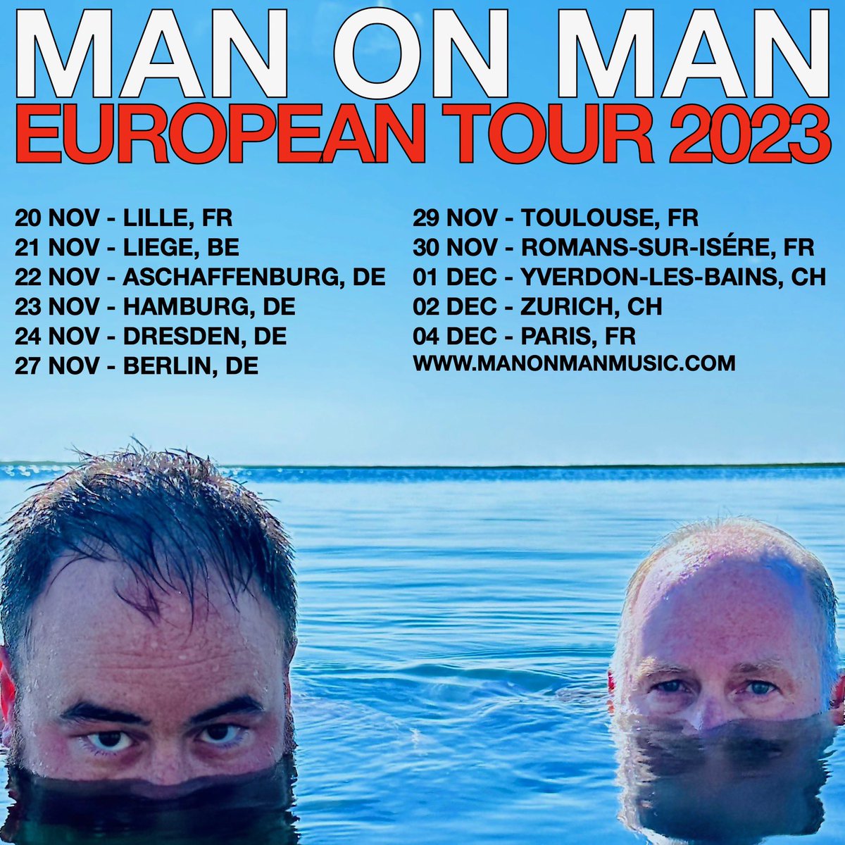 United Kingdom and Europe! We are excited to see you again very soon. Please get tickets now so the venues know y’all wanna see us! manonmanmusic.com/tour
