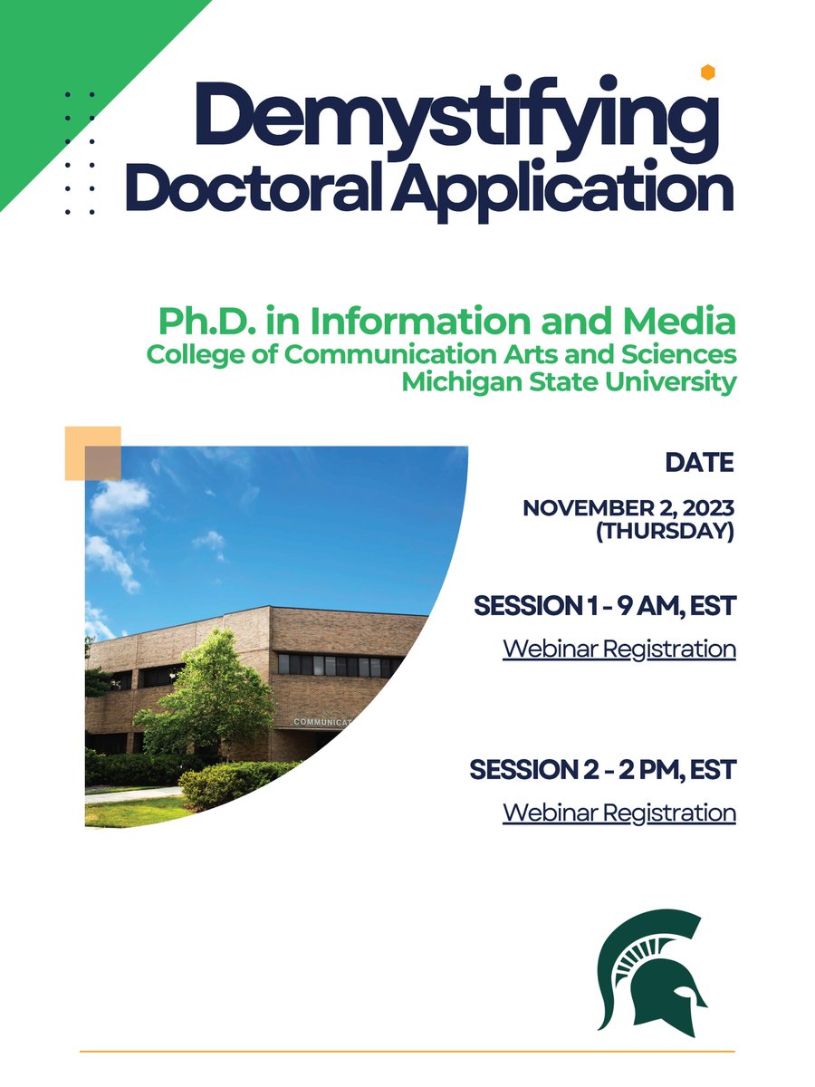 If you are interested or know people who are interested in an interdisciplinary Ph.D. in AD/PR, Journalism, or Media & Information, the Information & Media PhD program will host a workshop on 'Demystifying Doctoral Application' on Nov. 2 at 9 am and 2 pm