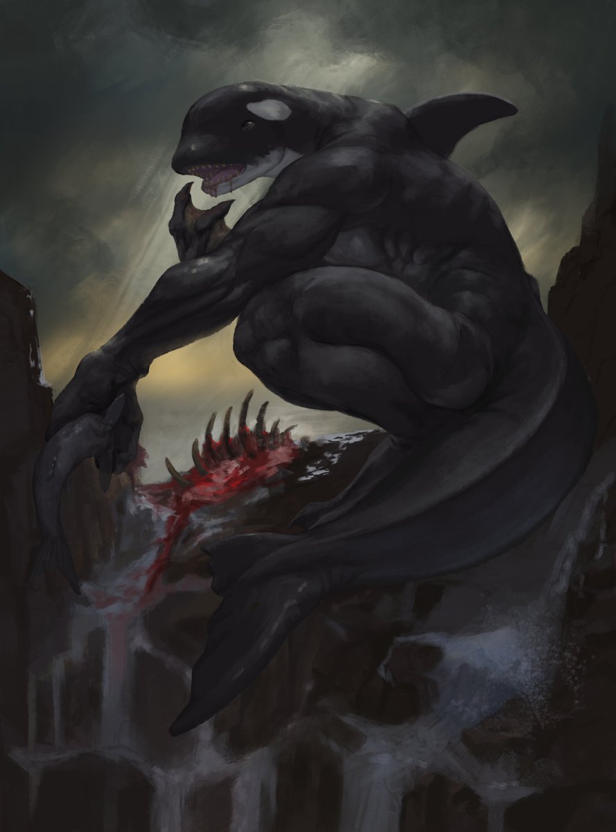 #weretober2023 Day 11: Orca!
(I was traveling but now im back, weretober re-commence!)