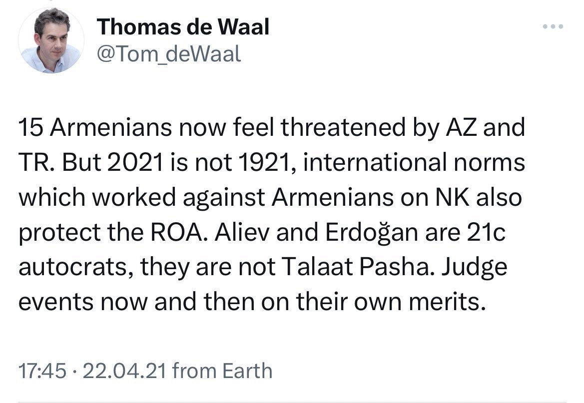 lusine_djanyan's tweet photo. A denier of genocide &amp; person responsible for whitewashing Aliyev regime before West, calls any Armenian shadow “nationalism”. He convinced West that Armenians were alarmists, now we are the “nationalists”

Don’t give him an audience,unfollow, well,or just shit on his “analysis” https://t.co/Sz4rcBeFwD