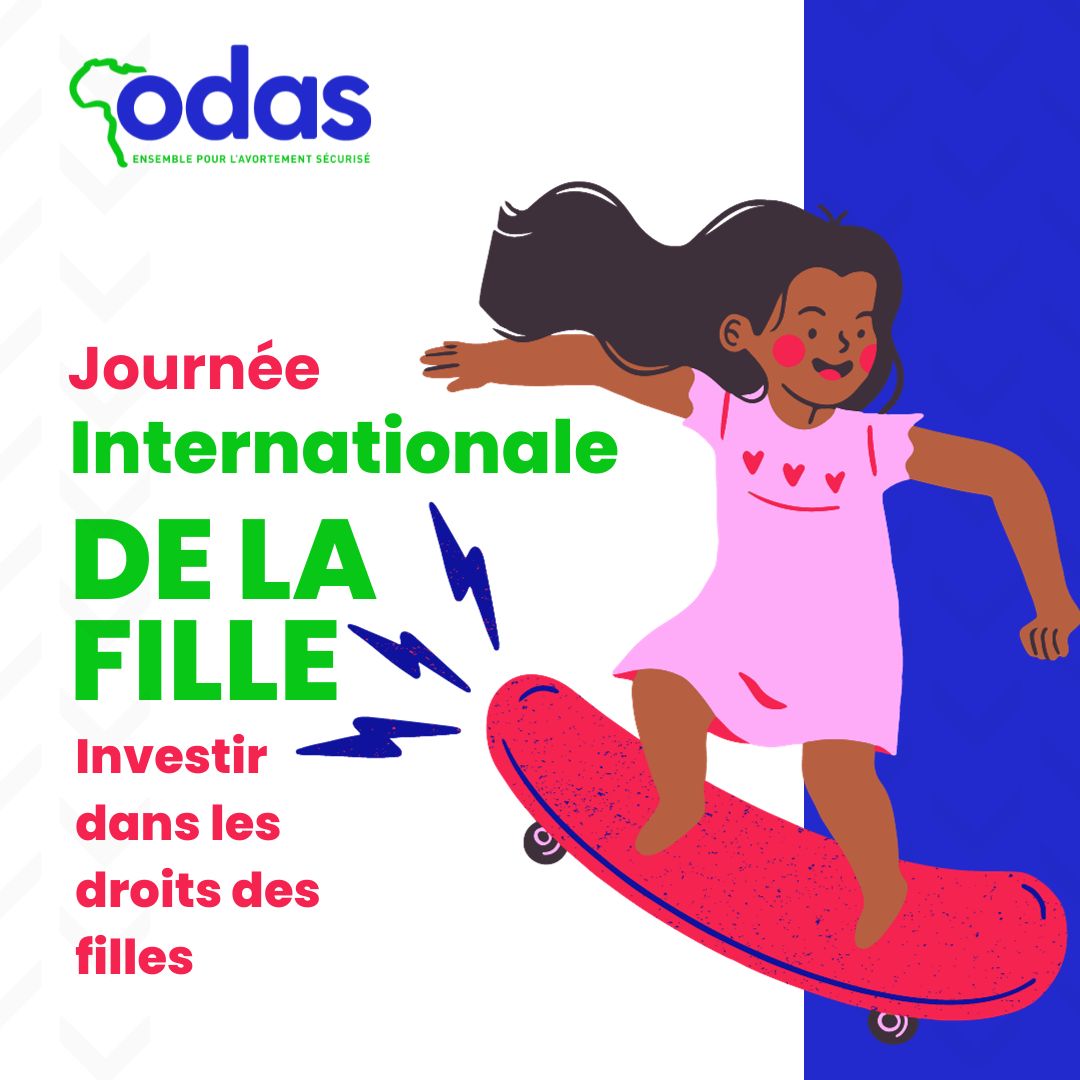 Célébrons la force et le potentiel infini des #filles ! Chaque fille mérite éducation, santé &amp; autonomie corporelle. Au #CentreODAS, nous investissons dans les droits des filles pour un avenir équitable &amp; inclusif, incluant l'accès  et le droit à l'avortement sécurisé  
#JIF2023