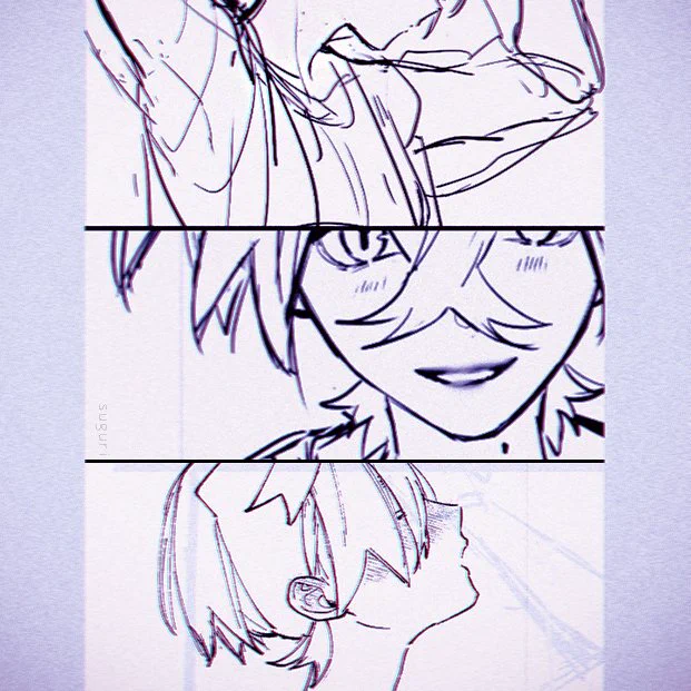これは前に描いててえっちな子だと感じて思わずスクショ撮ったスグくんのラフ詰め合わせ(深夜テンション💤)