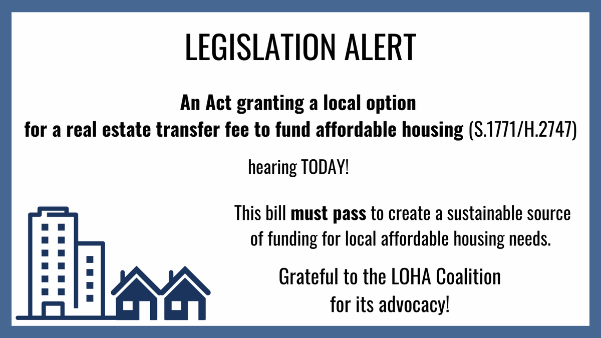 (1/) Proud to file this w/ <a href="/MikeConnollyMA/">Mike Connolly</a> to invest in affordable housing dev. + access

Bill allows cities/towns a LOCAL option to levy a fee on transfer of luxury real estate, w/ the 💵 generated put into affordable housing trust funds

H/t to <a href="/LOHACoalition/">Local Option for Housing Affordability Coalition</a> for its advocacy