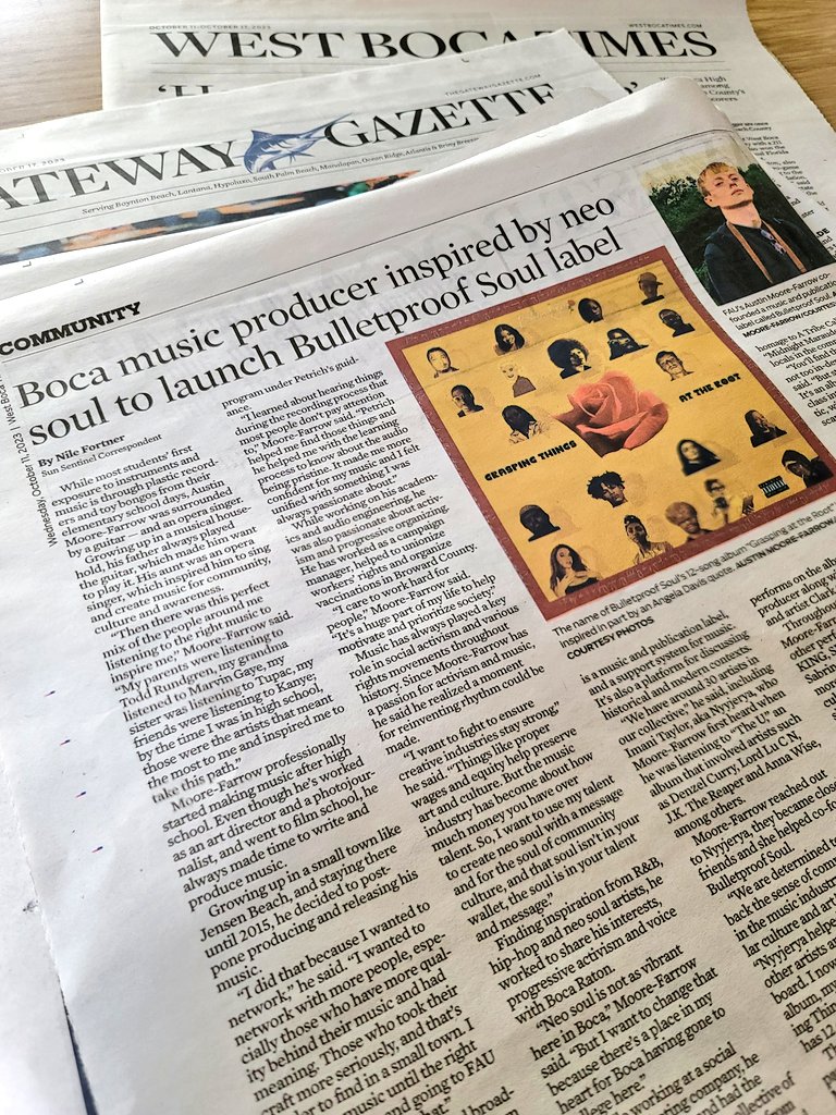 Nile_Fortner's tweet photo. #Music @bamfsoul, creates @officialbps_art #BulletproofSoul & works with a variety of #musicians 🌹
👀 @SunSentinel #SunSentinel #GatewayGazette & #WestBocaTimes for my #newspaper #story on his #album being homage to @ATCQ #MidnightMarauders, & more 📰⬇️
https://t.co/2226VyVU1z https://t.co/NLqkqtKZnl
