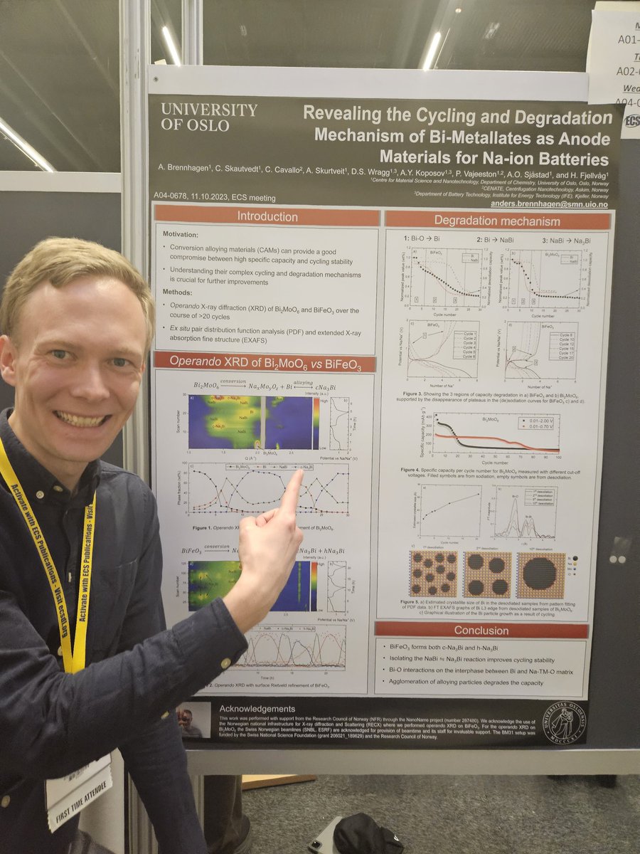 Another great poster session today 🔋🔌🍰 Here's Anders presenting his poster #ECS244 #operando 🐞🐞