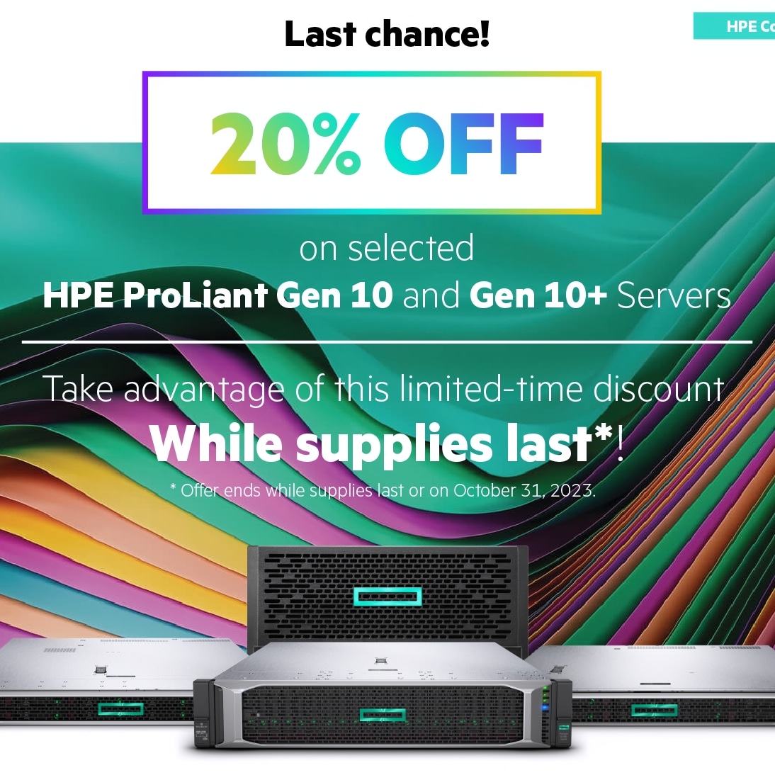 int_vcorp's tweet image. New discount opportunities on selected HPE servers are available.
More details and request for quote at lgovin@globenetcorp.com
#HPE 
#Discounts 
#globenet