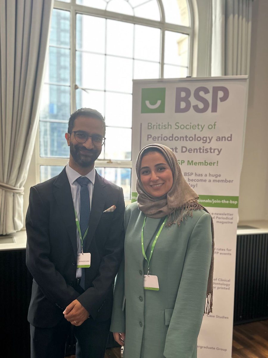 We are proud of Dr Fatimah AlGhareeb for winning the runner up prize at @BSPerio and @BSODR_UK session. Fatimah presented the service evaluation findings of the composite outcomes following periodontal regenerative surgery. @kingsdentistry
