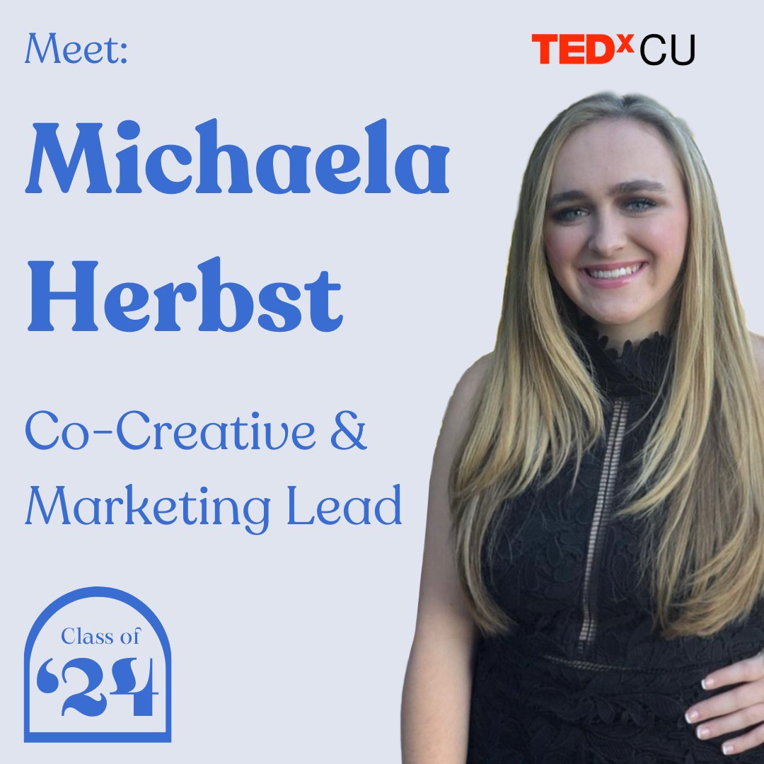 TEDxCUBoulder's tweet photo. Introducing one of our wonderful Co-Creative Leads, Michaela Herbst!
❗️Fun Fact: "I was selected as one of the top journalists in our country to be a News21 fellow for Arizona State University. I was able to travel to Boston to report on an investigative project!"
@CUBoulderCMCI https://t.co/TAO4ulEnpz
