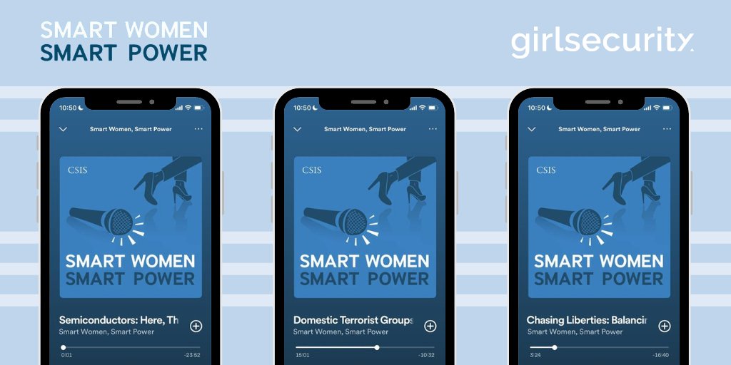 Celebrate #DayOfTheGirl with us! @smartwomen recently partnered with @GirlSecurity_ for a series of podcast takeovers where young national security scholars interviewed senior leaders in the field! Listen here: cs.is/2Nwoksl