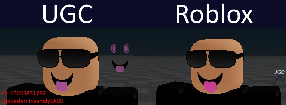 Peak” UGC on X: UGC creator Kyerium uploaded a knockoff of the item Epic  Face in 3 parts. The items are meant to be used with goqurt's Epic Face  mouth. #Roblox #RobloxUGC