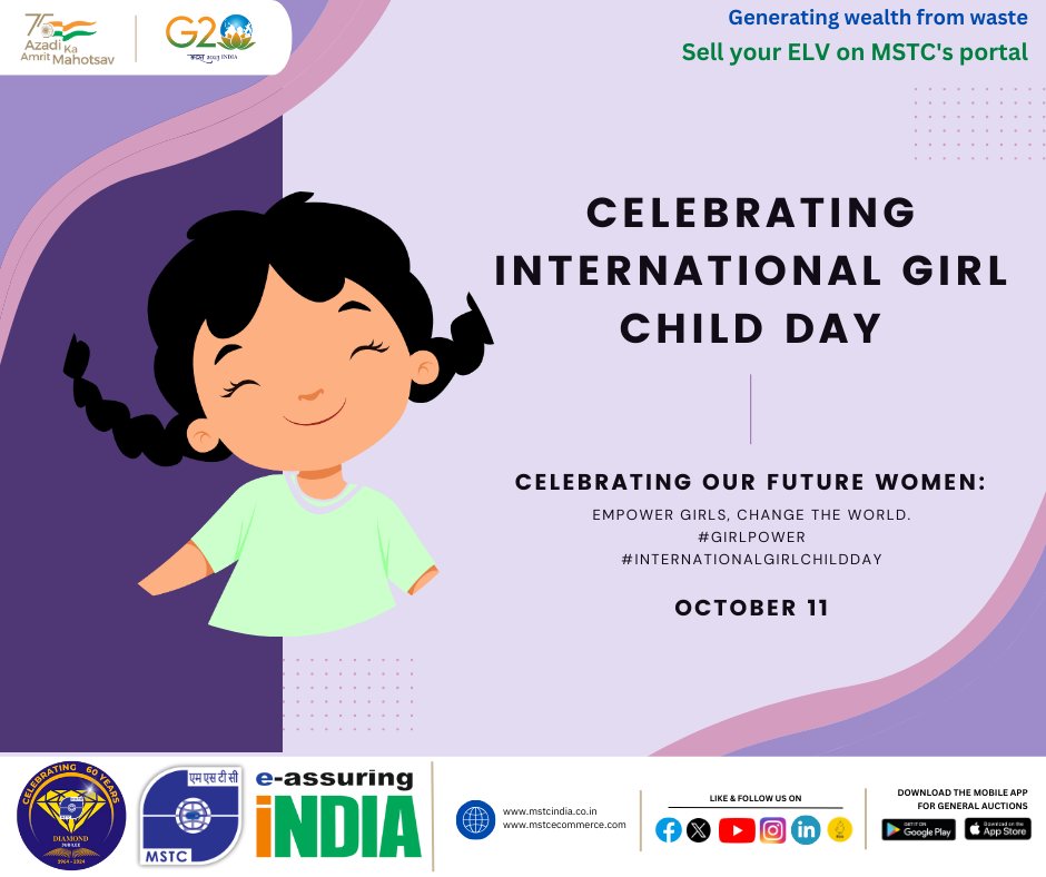 Celebrating International Girl Child Day!
💪 Let's Empower girls, change the world.

#InternationalGirlChildDay #GirlPower