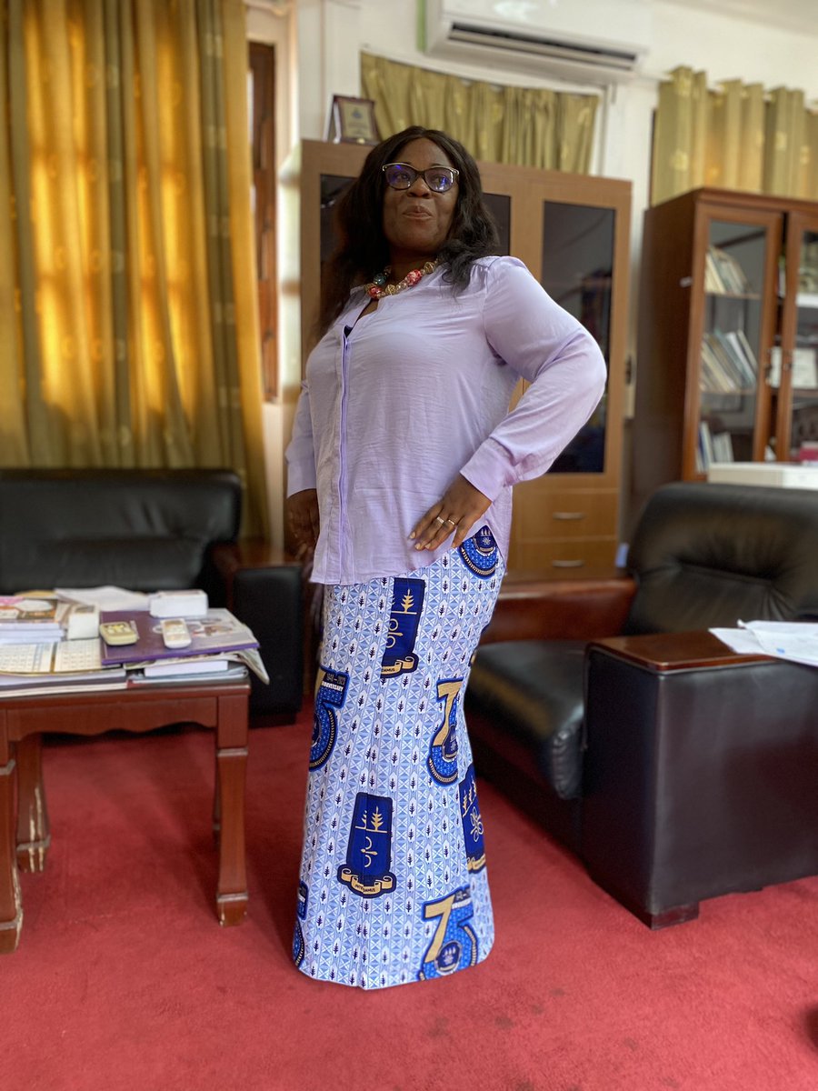 ug_SOA's tweet photo. The Dean of the School of Agriculture, Professor Irene Susana-Egyir . Proudly represented in her UG anniversary cloth 🎉🎉. 
Everywhere is blue . 
#UG 
#SOA https://t.co/5AaeQKkoXT