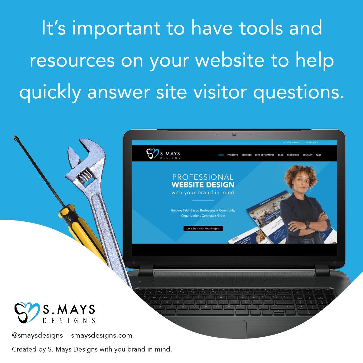 82% of people want companies to respond immediately to their sales and marketing questions. Having an FAQ page, live chat and chat bots are ways to satisfy your website visitor’s need for speedy responses to their questions. 

#smaysdesigns #webtools #websitedesign #webfacts