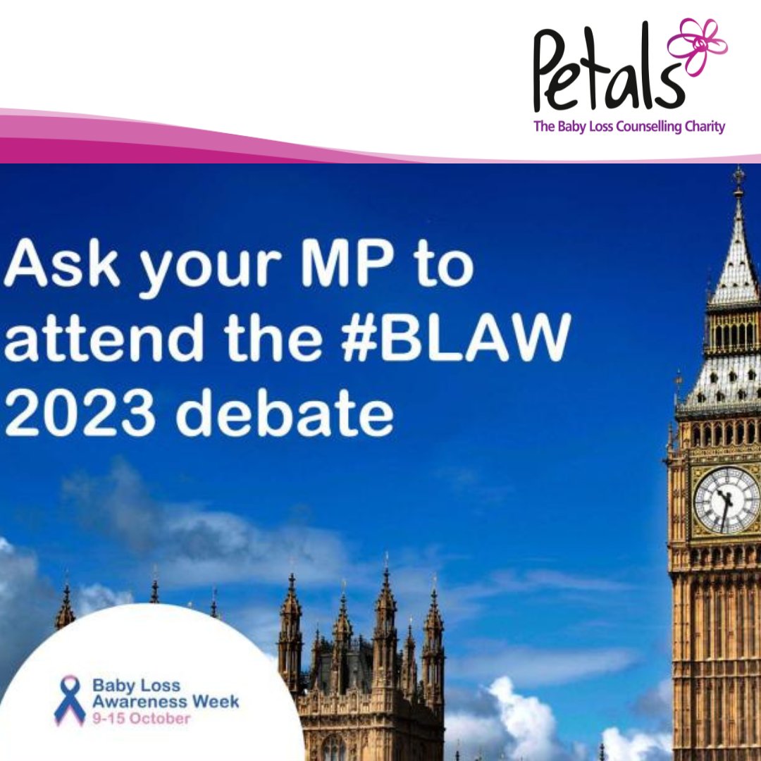 On Thursday 19th October, the annual Baby Loss Awareness Week debate will take place in Parliament.

You can help us to keep pregnancy and baby loss firmly on the Government’s agenda by clicking on the link and asking your local MP to attend - bit.ly/48Mg7sE