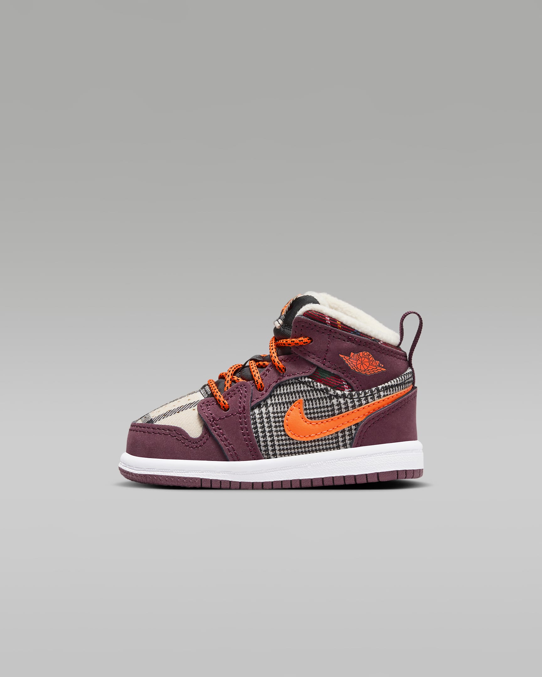 Jordan 1 mid white plaid deals