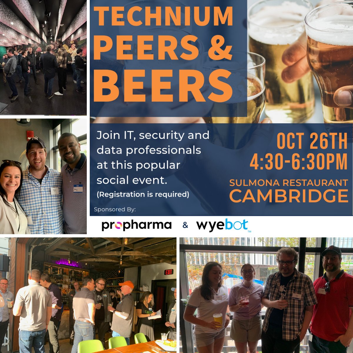 Don't miss out on Technium's Peers &amp; Beers! Come to Cambridge and enjoy delicious food, drinks and great conversations with our network and our sponsors, Wyebot and ProPharma. Secure your spot here:
bit.ly/3PP8usJ
